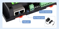 Waveshare Dual Ethernet Ports 8-ch Relay Module (C), Modbus RTU Protocol, PoE Power Supply