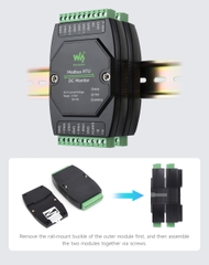 Waveshare Industrial 4-Ch DC Monitoring Module, 16-bit High-Precision Acquisition, RS485 Modbus RTU Protocol