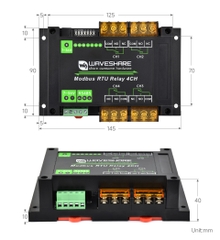 Waveshare Industrial Modbus RTU 4-ch High Current Relay Module with RS485 Interface, Onboard LED Indicators, Multi Isolation Protection Circuits