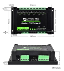 Waveshare Modbus RTU 8-ch Latching Relay Module (C) with RS485 Interface, Multi Isolation Protection Circuits