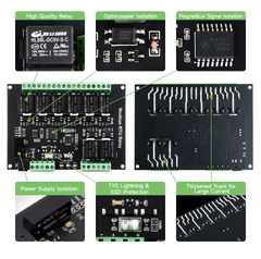 Waveshare Industrial Modbus RTU 8-ch Relay Module with RS485 Interface, Multi Isolation Protection Circuits, 5V Power Supply