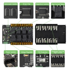 Waveshare Industrial Modbus RTU 8-ch High Current Relay Module (E) with RS485 Interface, Multi Isolation Protection Circuits
