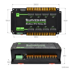 Waveshare Industrial Modbus RTU 8-ch High Current Relay Module (E) with RS485 Interface, Multi Isolation Protection Circuits