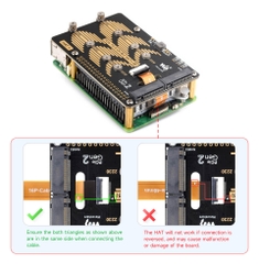 Mạch Waveshare PCIe To 2-CH M.2 HAT+ Adapter (B) for Raspberry Pi 5