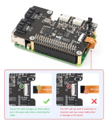 Mạch Waveshare PCIe To 2-Ch SATA HAT+ For Raspberry Pi 5
