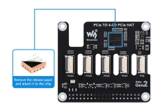 Mạch Waveshare 4-Ch PCIe FFC HAT for Raspberry Pi 5