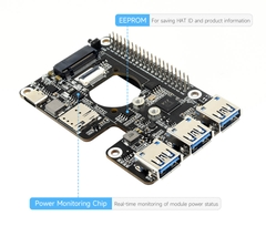 Mạch Waveshare PCIe TO 4G/5G M.2 USB3.2 HAT+ for Raspberry Pi 5