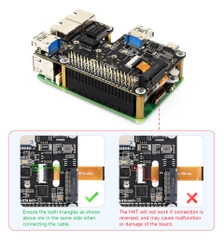 Mạch Waveshare PCIe To M.2 USB ETH HAT+ For Raspberry Pi 5