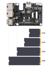 Mạch Waveshare PCIe To M.2 USB ETH HAT+ For Raspberry Pi 5
