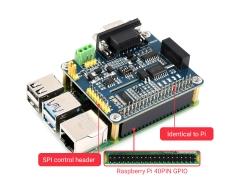 Mạch Waveshare Isolated RS485 RS232 Expansion HAT for Raspberry Pi, SPI Control