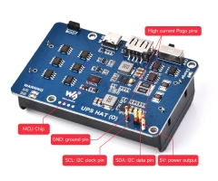 Waveshare UPS HAT (D) for Raspberry Pi, Supports 21700 Li battery, 5V Uninterruptible Power Supply, Pogo Pins Connector