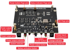 Waveshare Uninterruptible Power Supply UPS Module (C) For Jetson Orin, Supports 21700 Li battery, Pogo Pins Connector