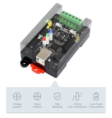 Waveshare USB TO 2CH RS485 Industrial Grade Isolated Converter, Onboard Original FT2232HL Chip