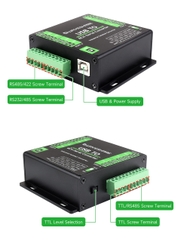 Waveshare Industrial USB To 4-Ch Serial Converter, Original FT4232HL Chip, Supports USB To RS232/485/422/TTL