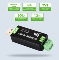 Thiết bị chuyển đổi tín hiệu Waveshare USB To RS485 (C) Industrial Grade Isolated Bidirectional Converter, FT232RNL Chip