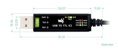 Waveshare Industrial USB TO TTL (C) 6pin Serial Cable, Original FT232RNL Chip