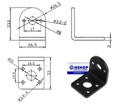 Gá động cơ 25mm DC Geared Motor Mounting Bracket