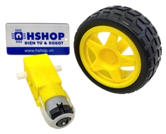 Cụm động cơ DC giảm tốc TT Motor kèm bánh xe nhựa 65mm