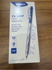 Hộp 20 cây bút viết bi bấm mực khô Thiên Long TL-027 / TL027 ngòi 0.5mm mực xanh / đỏ / đen