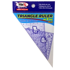 [TAM GIÁC - NHỎ] Bộ 2 cây thước kẻ dẻo eke tam giác WinQ Qui Lực No.5 CỠ NHỎ
