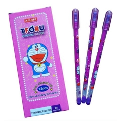 Hộp 12 cây bút viết nước gel TFORU / THORU hình DORAEMON AH888 / VS999 ngòi 0.4mm thơm nho