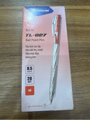 Hộp 20 cây bút viết bi bấm mực khô Thiên Long TL-027 / TL027 ngòi 0.5mm mực xanh / đỏ / đen