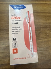 Hộp 20 cây bút viết bi bấm Thiên Long CHIPY TL-089 / TL089 ngòi 0.5mm mực khô