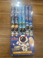 [BẤM] Hộp 12 cây bút viết bi BẤM xoá được Kecabi mực xanh / tím ngòi 0.5mm mẫu tự chọn