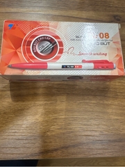 Hộp 20 cây bút viết bi bấm Thiên Long TL08 / TL-08 ngòi 0.8mm mực xanh / đỏ / đen cổ điển