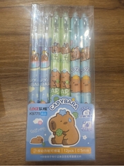 [BẤM] Hộp 12 cây bút viết bi BẤM xoá được Kecabi mực xanh / tím ngòi 0.5mm mẫu tự chọn