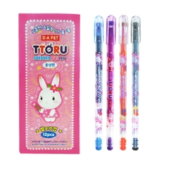 Hộp 12 bút viết mực gel D-A P&T TTORU HÌNH THỎ 0.4mm (Sản xuất tại Hàn Quốc)