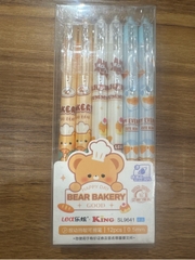 [BẤM] Hộp 12 cây bút viết bi BẤM xoá được Kecabi mực xanh / tím ngòi 0.5mm mẫu tự chọn