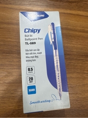 Hộp 20 cây bút viết bi bấm Thiên Long CHIPY TL-089 / TL089 ngòi 0.5mm mực khô