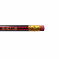 [Lẻ 1 cây] Bút viết chì gỗ Gstar 027 vỏ màu sọc đỏ đen 2B có đầu gôm