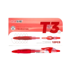 Hộp 12 cây bút viết gel nước bấm LEX / LEA / King T3 mực xanh / tím / đỏ / đen ngòi 0.5mm