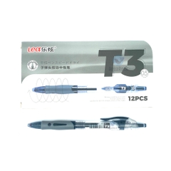 Hộp 12 cây bút viết gel nước bấm LEX / LEA / King T3 mực xanh / tím / đỏ / đen ngòi 0.5mm