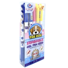 Hộp 12 cây bút viết gel tẩy xoá được G-star The Dog ER-05 / ER05 ngòi 0.5mm