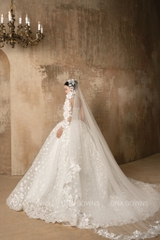 Voan Viền Ren Hoa Nổi 3D Cực Ấn Tượng UNA GOWNS