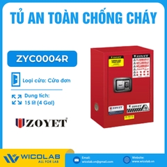 Tủ Đựng Hóa Chất An Toàn Chống Cháy Zoyet - Trung Quốc ZYC0004R | 15 Lít