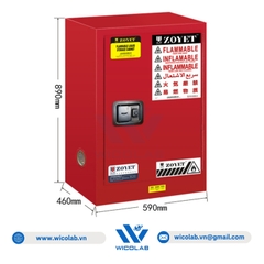 Tủ Đựng Hóa Chất An Toàn Chống Cháy Zoyet - Trung Quốc ZYC0012R | 45 Lít