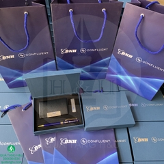 Set Quà Tặng In Logo USB – Hộp Name Card – Bút Ký Kèm Hộp Quà Và Túi Đựng