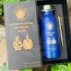 Bộ Quà Tặng Bình Giữ Nhiệt Và Bút Ký Khắc Logo – Quà Tặng Ý Nghĩa Dành Cho Giám Khảo Hội Thi Thanh Lịch Và Tài Năng Bệnh Viện Đà Nẵng