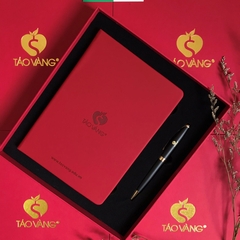 Sổ Tay Bìa Da Dán Gáy A5 - Khách hàng Táo Vàng