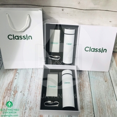 Bộ Quà Tặng Doanh Nghiệp Pin Sạc Kết Hợp Bình Giữ Nhiệt In Logo