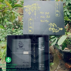 Bộ Quà Tặng Khắc Theo Yêu Cầu – Sổ Tay, Bút Kim Loại, Bình Giữ Nhiệt