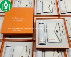 Bộ Quà Tặng Bình Giữ Nhiệt, Bút ký, Sổ Tay Bìa Da In Logo LALAMOVE
