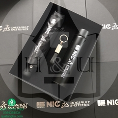 Giftset 3 Sản Phẩm Dù Cầm Tay, Bình Nước Giữ Nhiệt, Móc Khóa