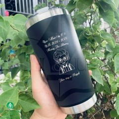 Ly Giữ Nhiệt 600ml – Khắc Phác Hoạ Cực Xinh, Món Quà Siêu Dễ Thương  Và Ý Nghĩa
