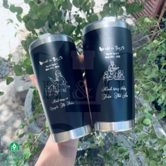 Ly Giữ Nhiệt 600ml – Khắc Phác Hoạ Cực Xinh, Món Quà Siêu Dễ Thương  Và Ý Nghĩa