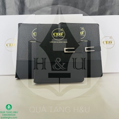 Sổ Da Bìa Còng Kết Hợp Với Hộp Đựng Có Gia Công Logo Làm Quà Tặng